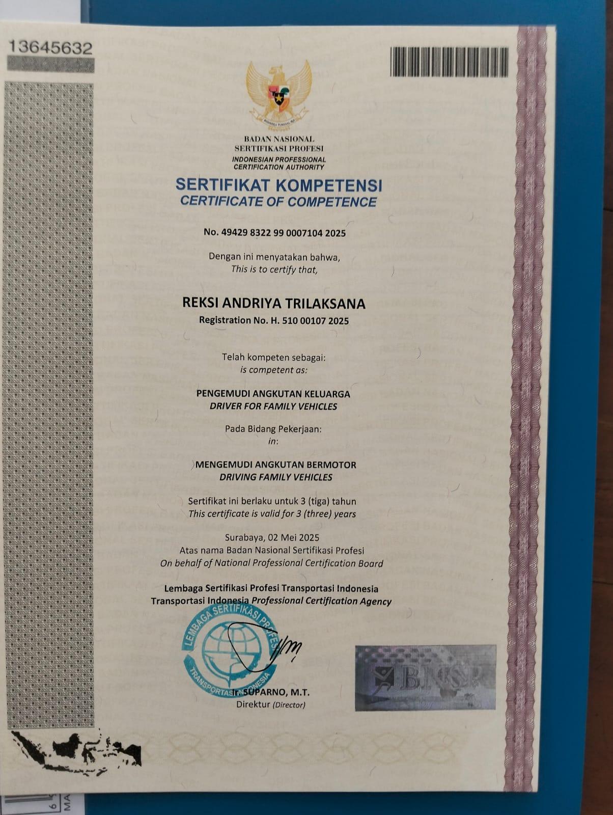 BNSP: Reksi Andriya T.