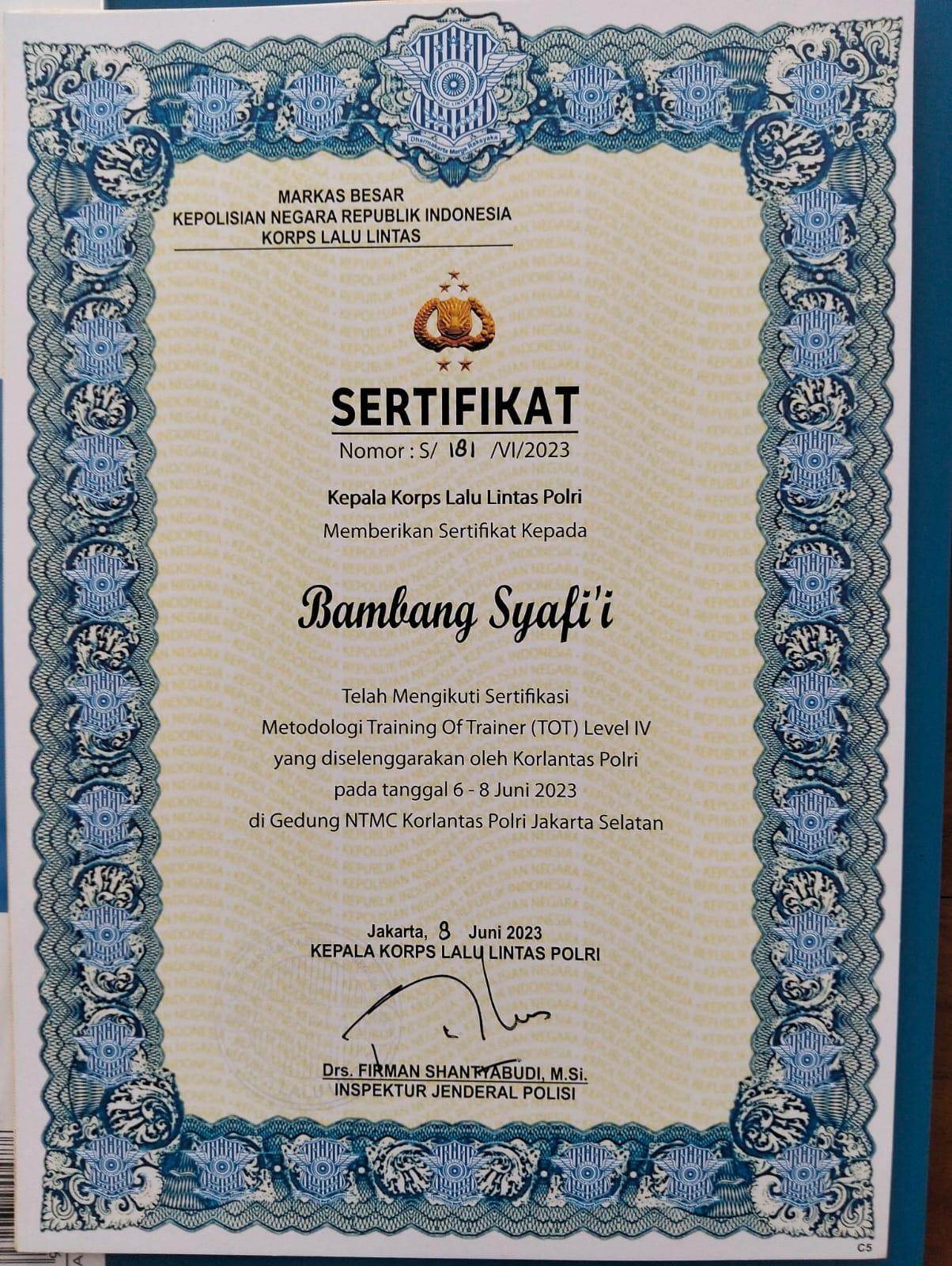 TOT Level IV Korlantas Polri